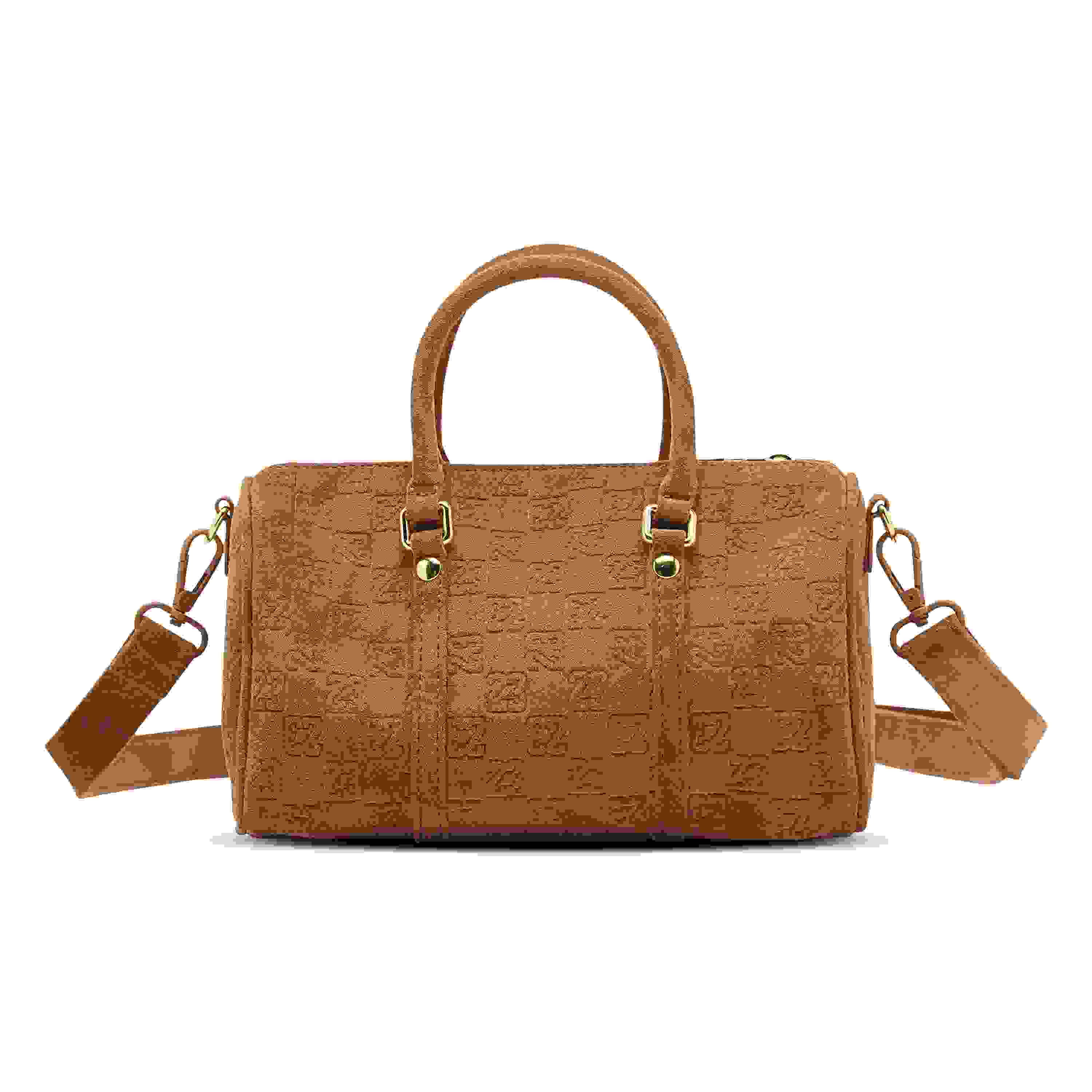 Jordan Suede Monogram Mini Brown Duffle Bag